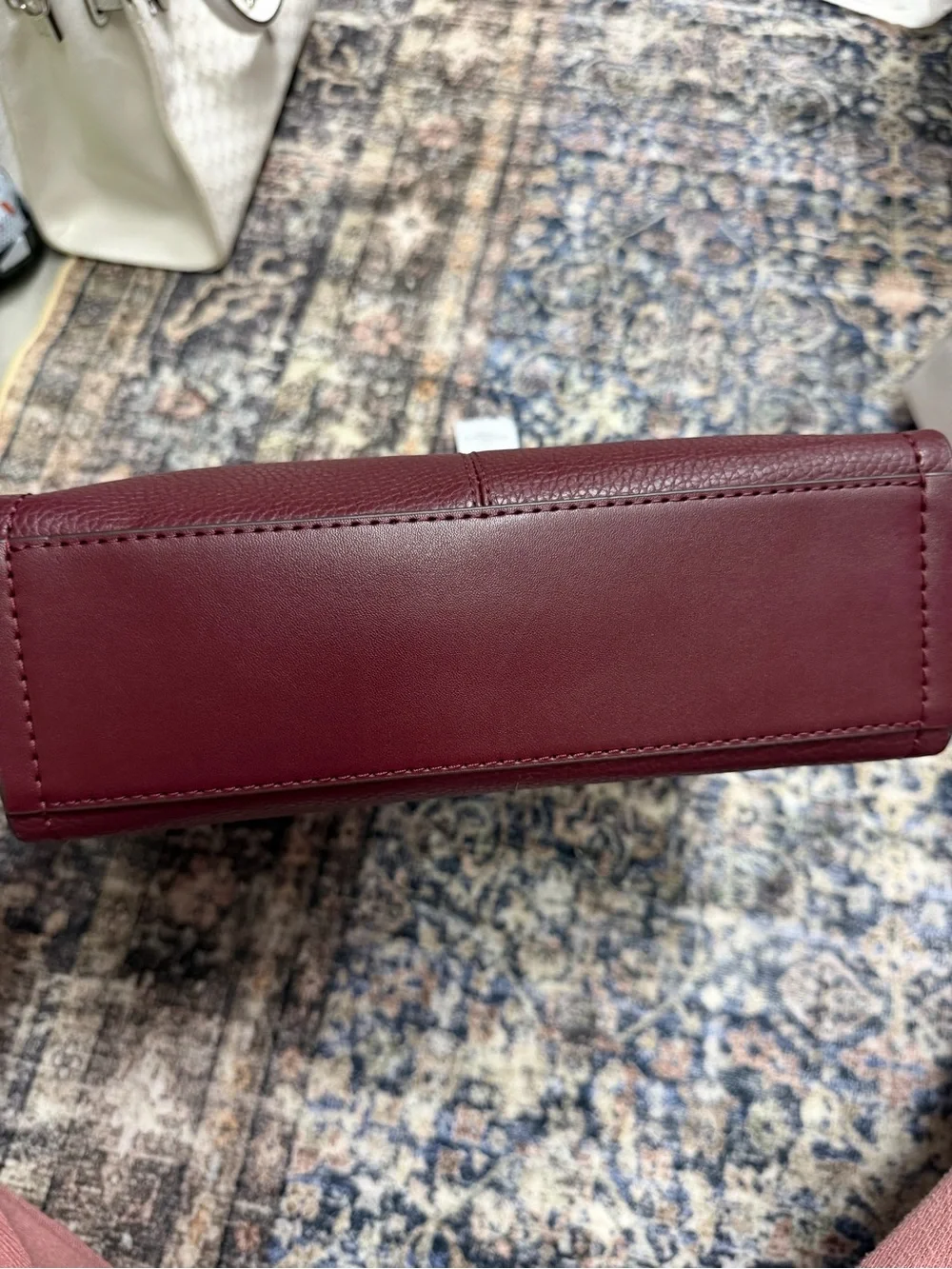 Michael Kors Wine Pebbled Leather Satchel with Gold Hardware